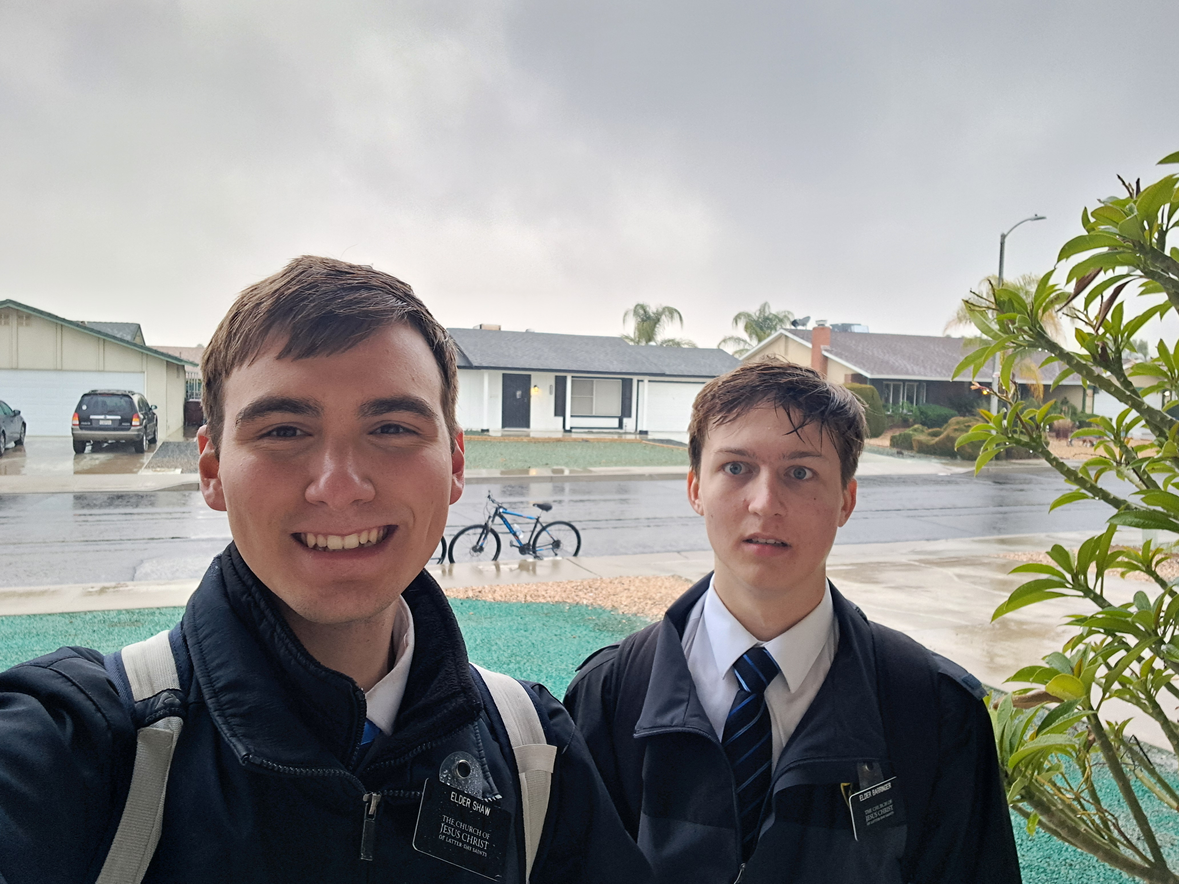 Wednesday - Elder Barringer and I out finding.