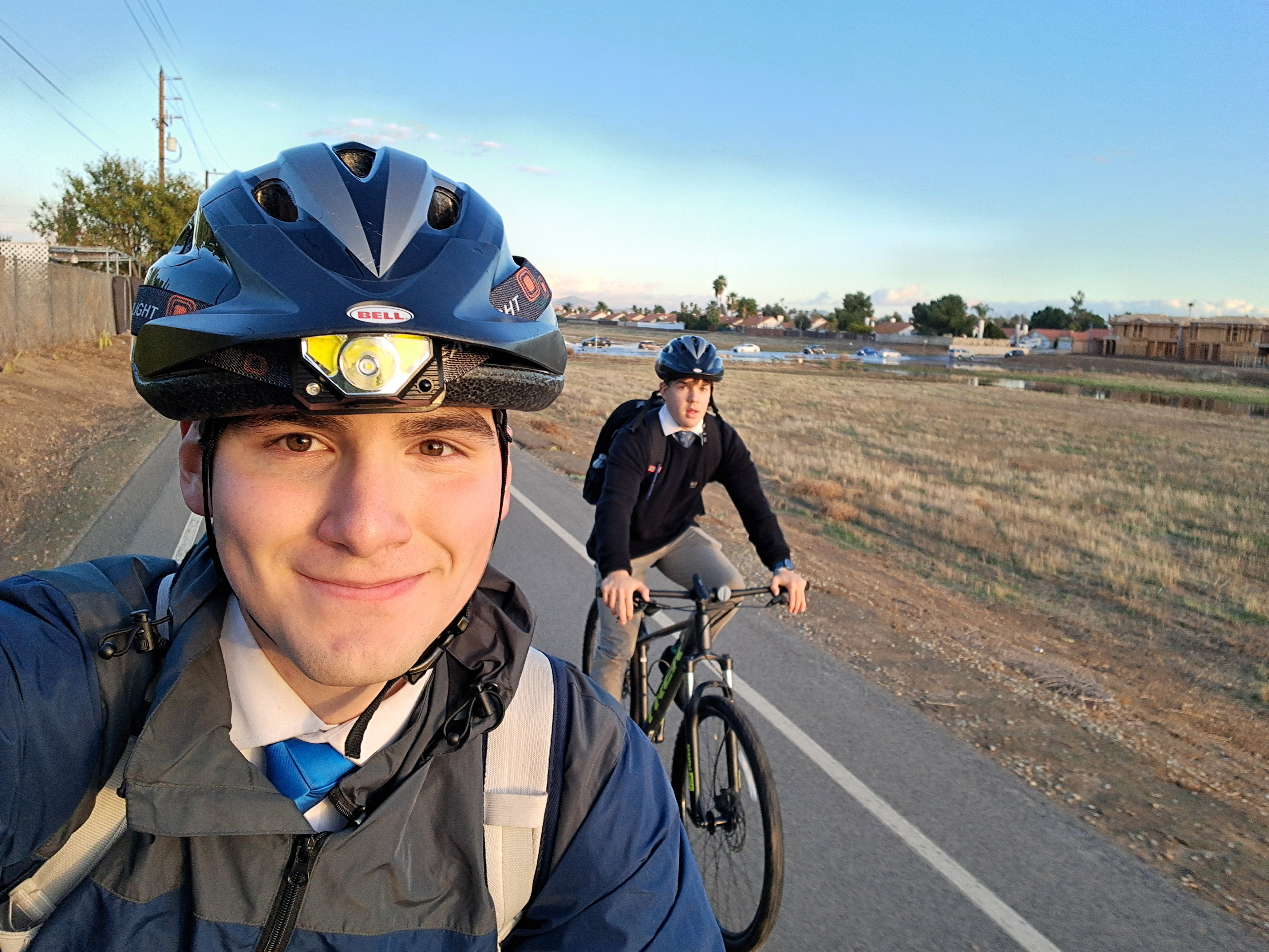 Turned right to avoid the water...(Elder Gardner and me were on exchanges.