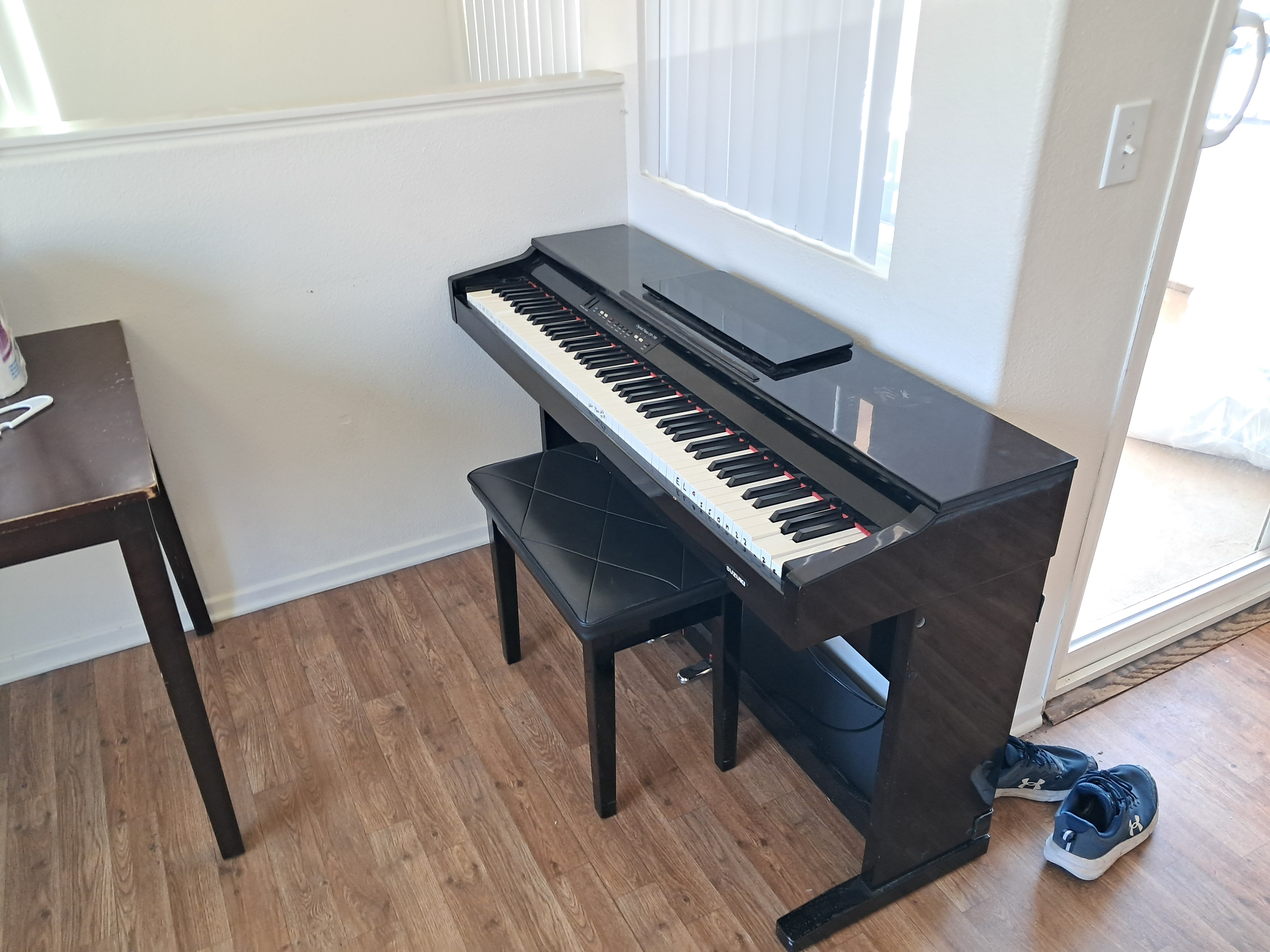 Tuesday
We got a piano!!!
I have been learning some hymns and playing around with some of my own
compositions and creations.