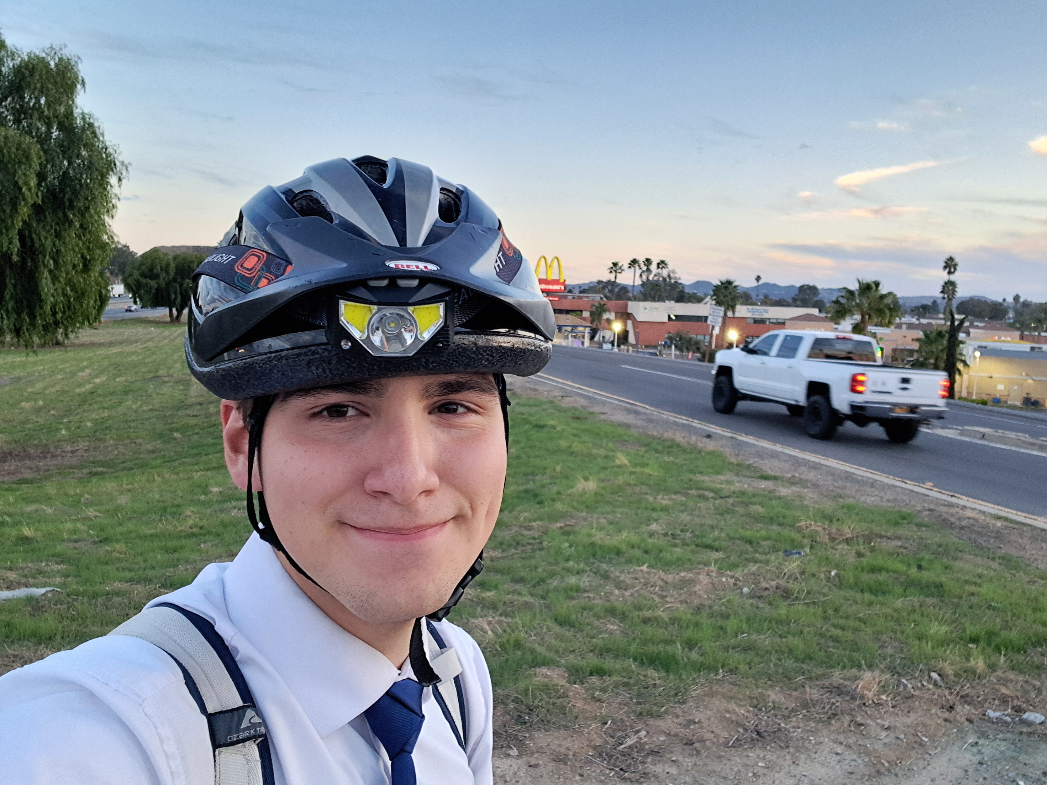 Thursday.
On the overpass.