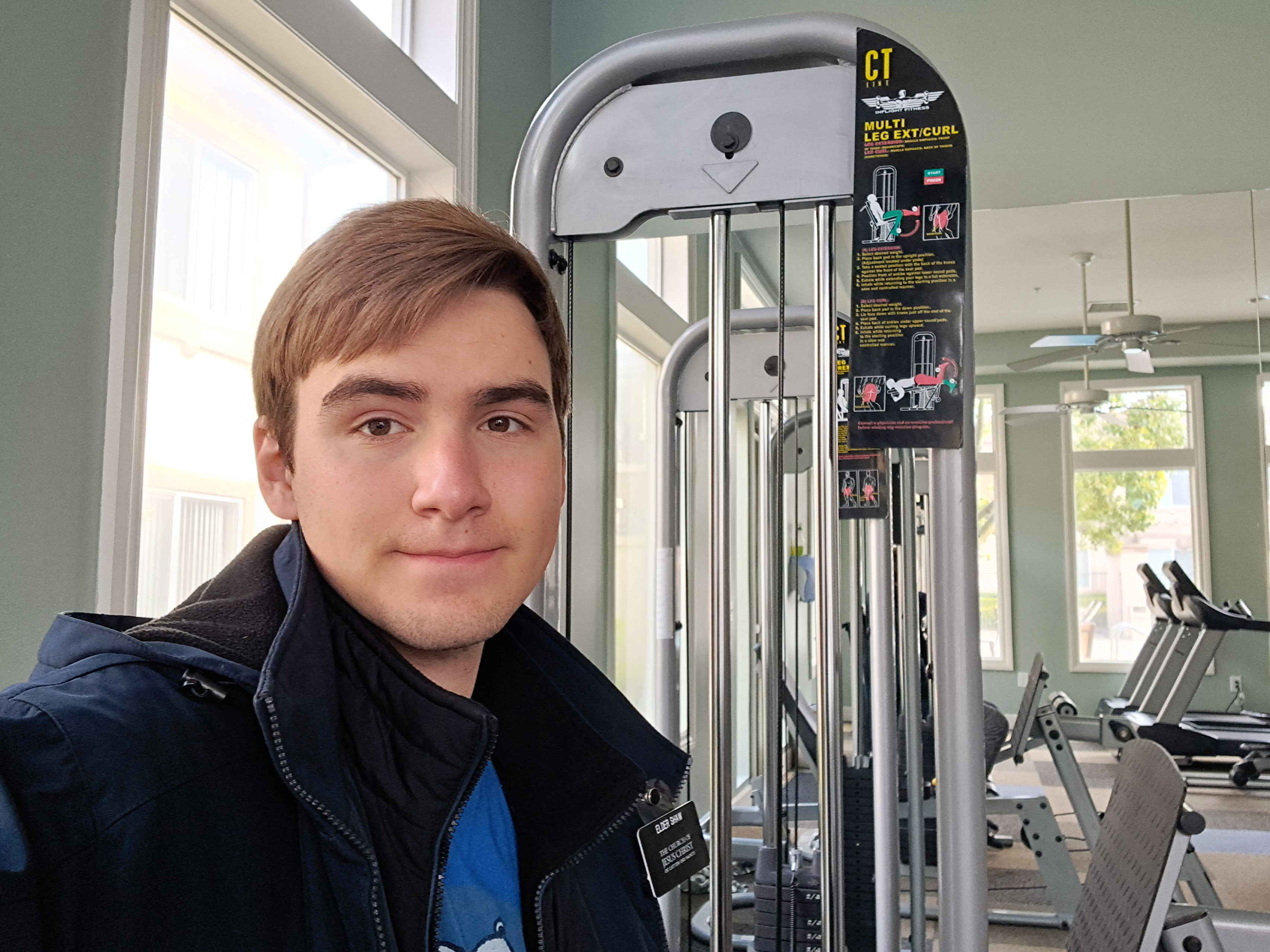 Wednesday. Me at the gym.