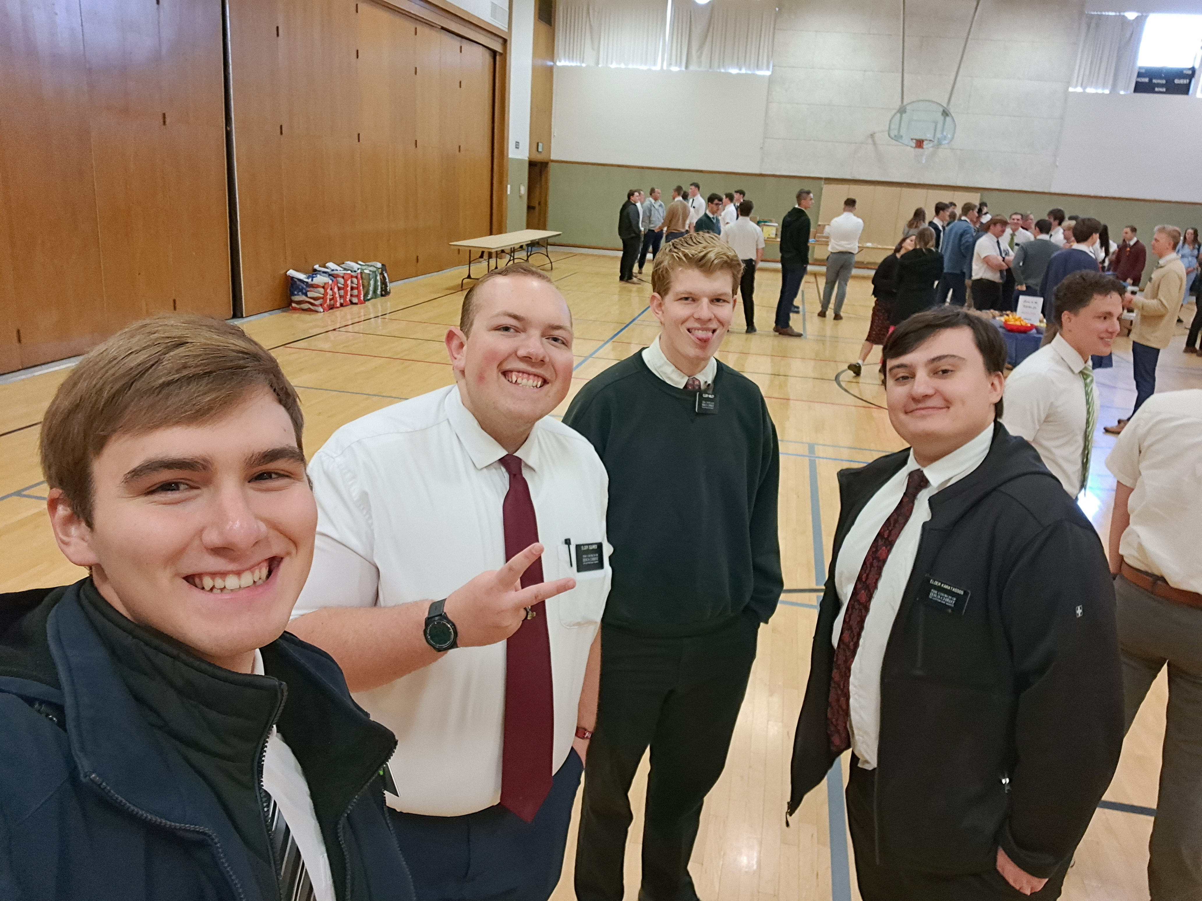 Reunion with my trainer and Elders from my first apartment / transfer. (Me,Elders Squires, Higley and Karatassos)