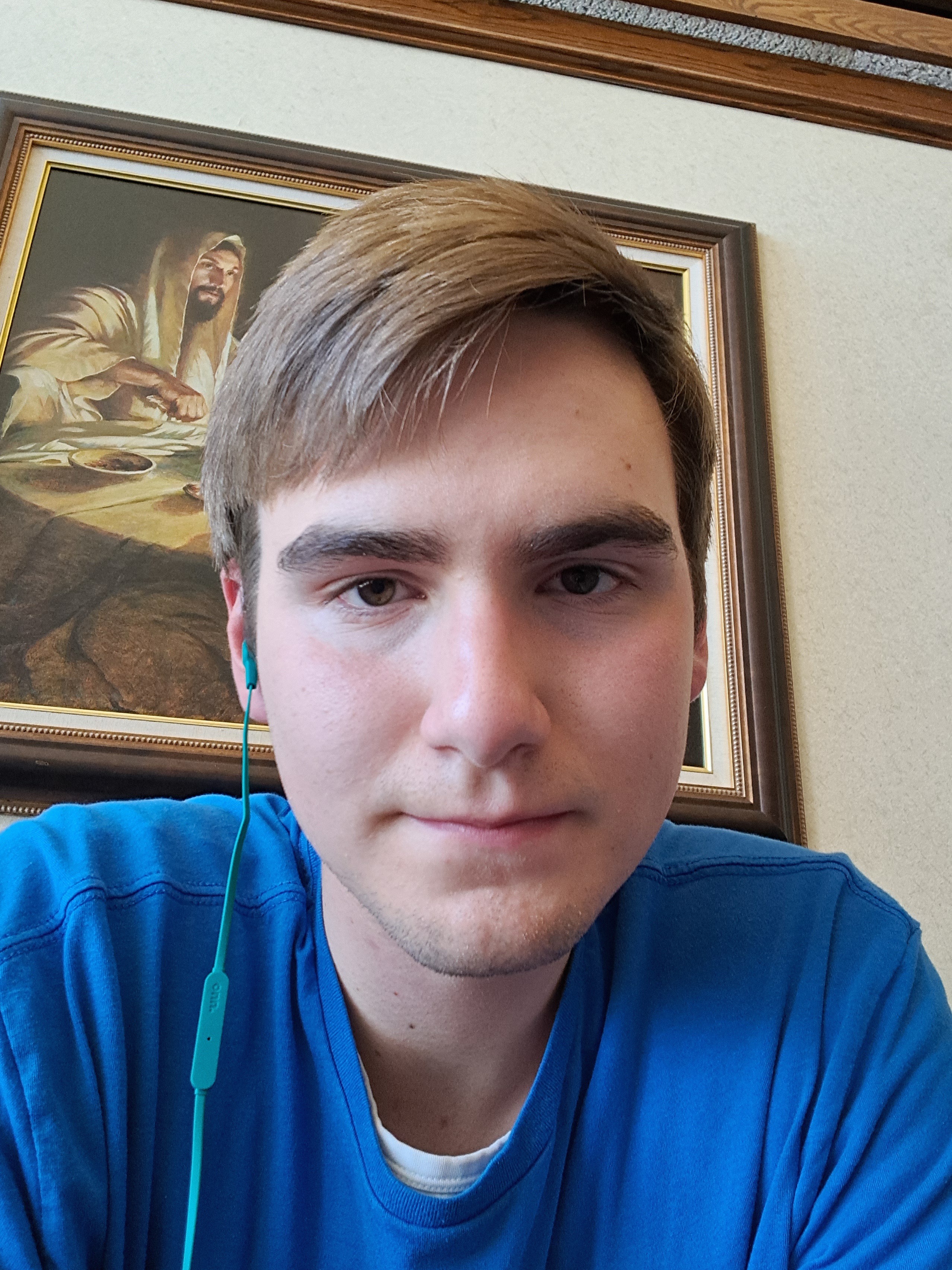 Me on Zoom talking with my family.