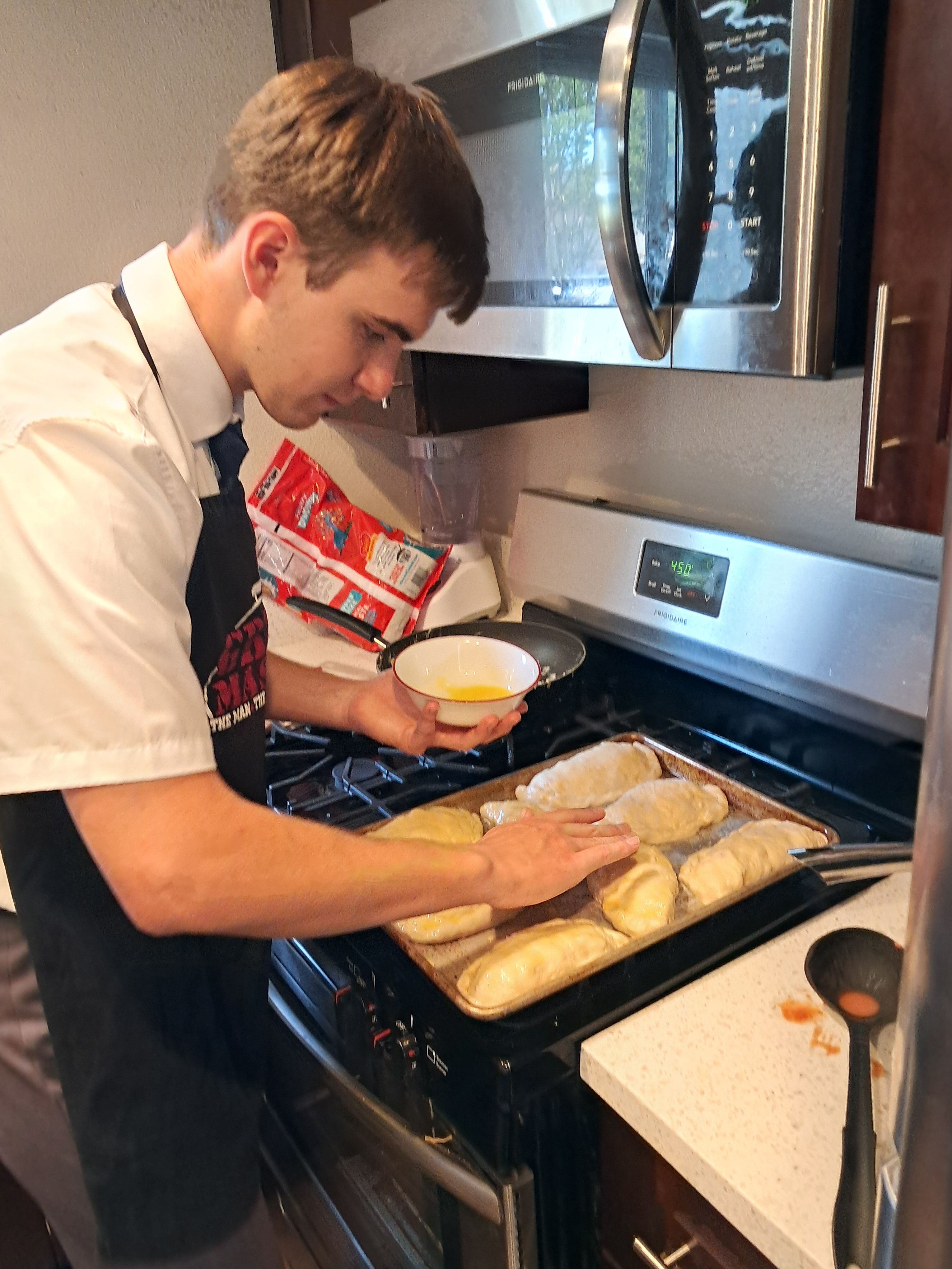 We didn't have a brush so i got creative and used my hands