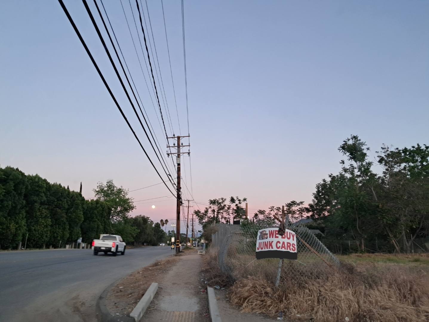 Sunset and a Mater sign