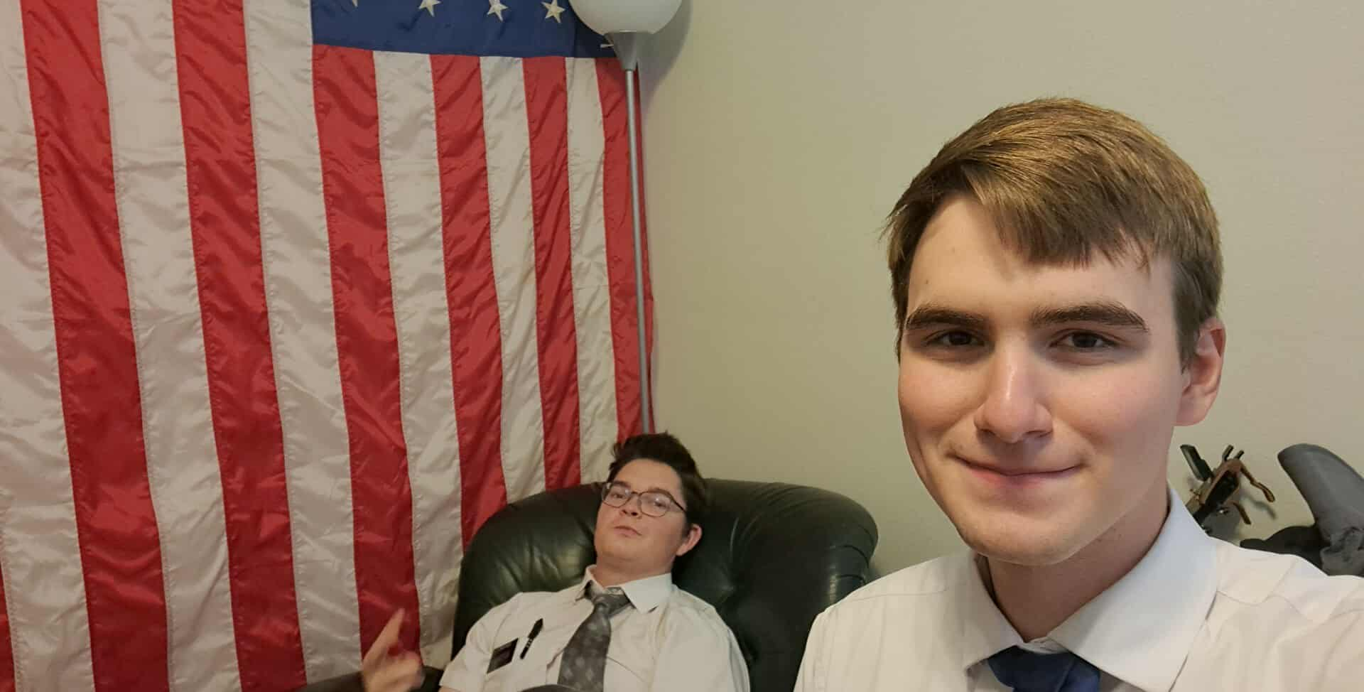 Elder Hoag and I weekly planning.