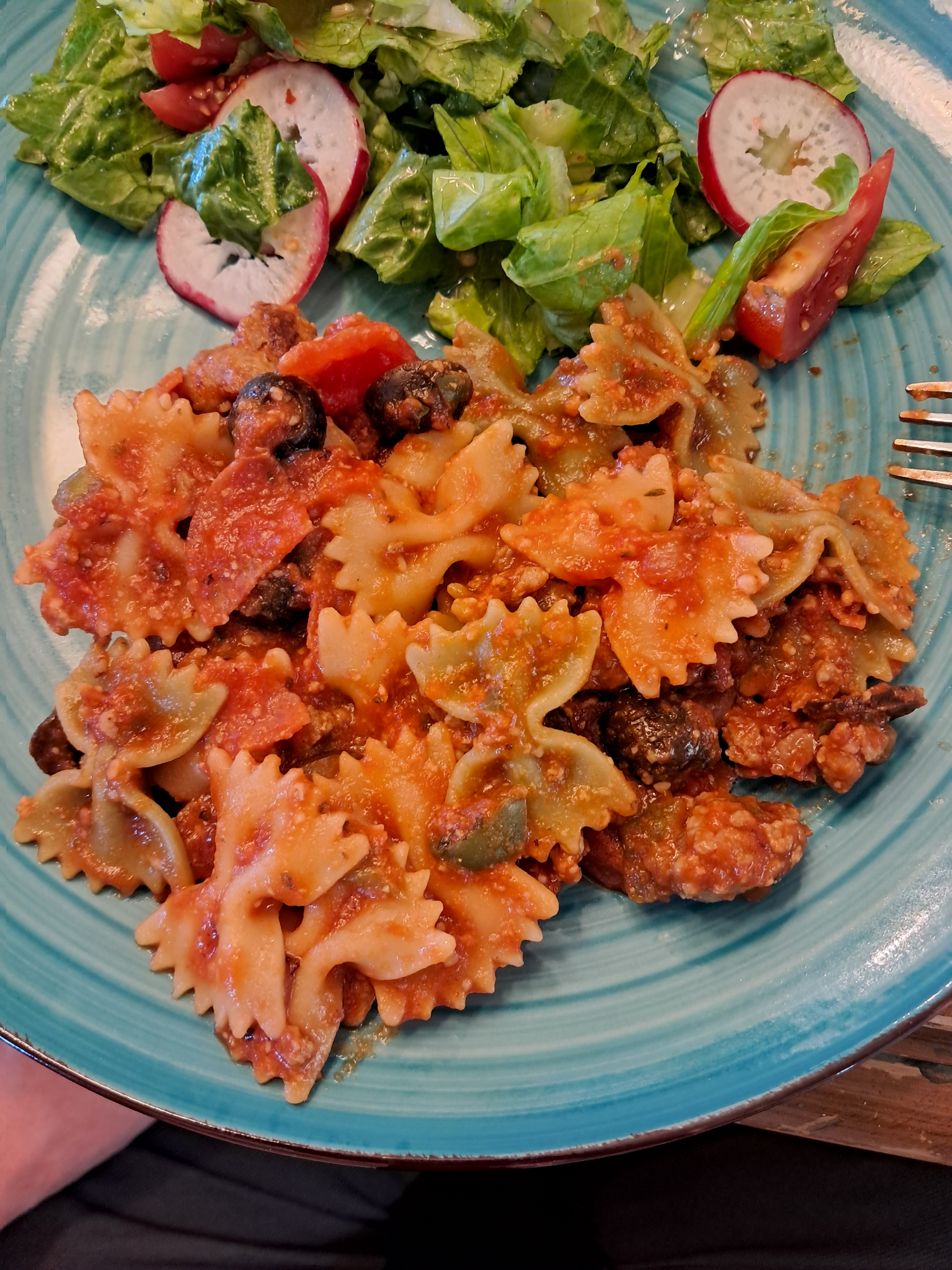 Pizza casserole! A member made this for us. It was soooo GOOD!