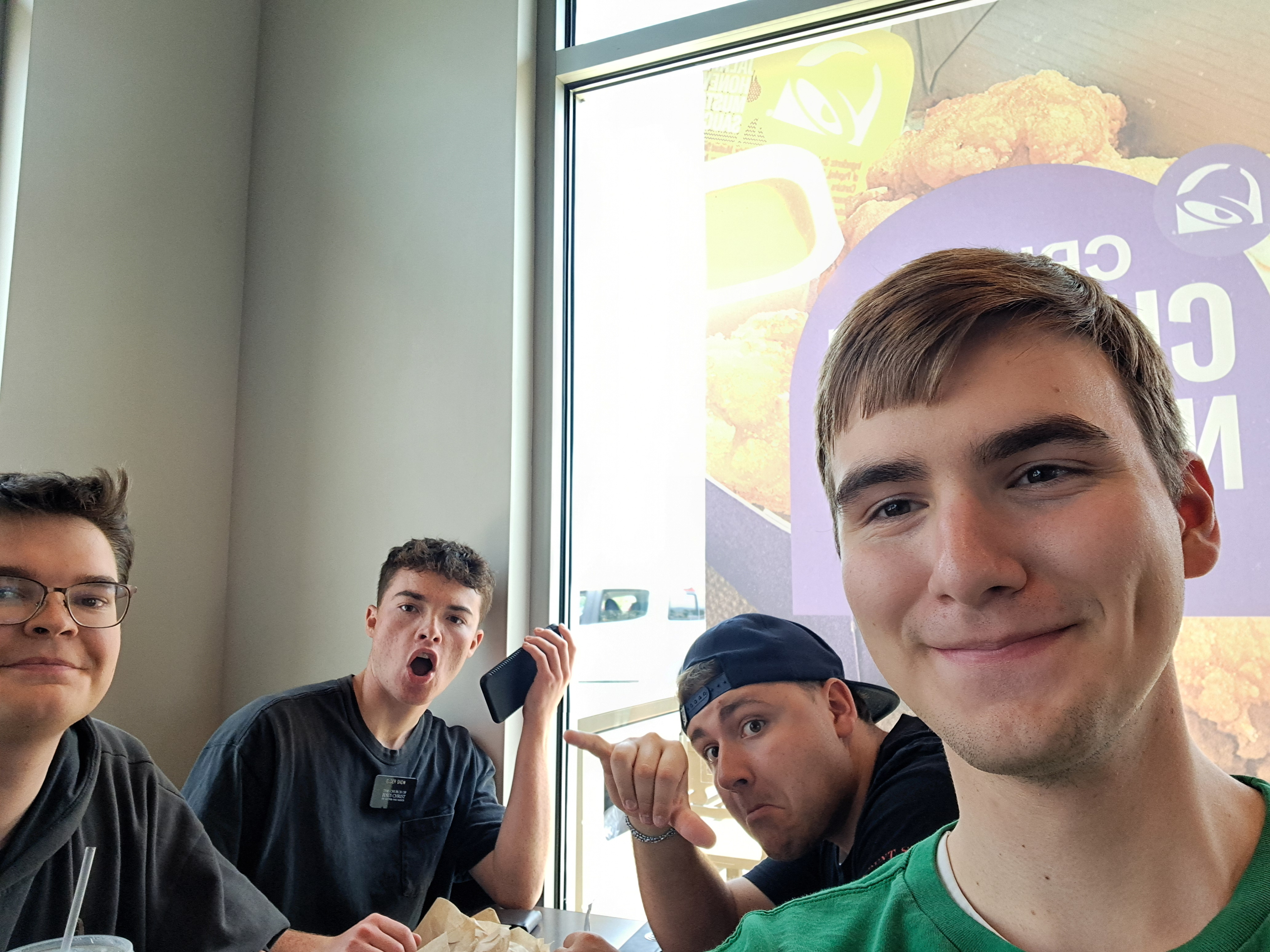 At Taco bell after the hike