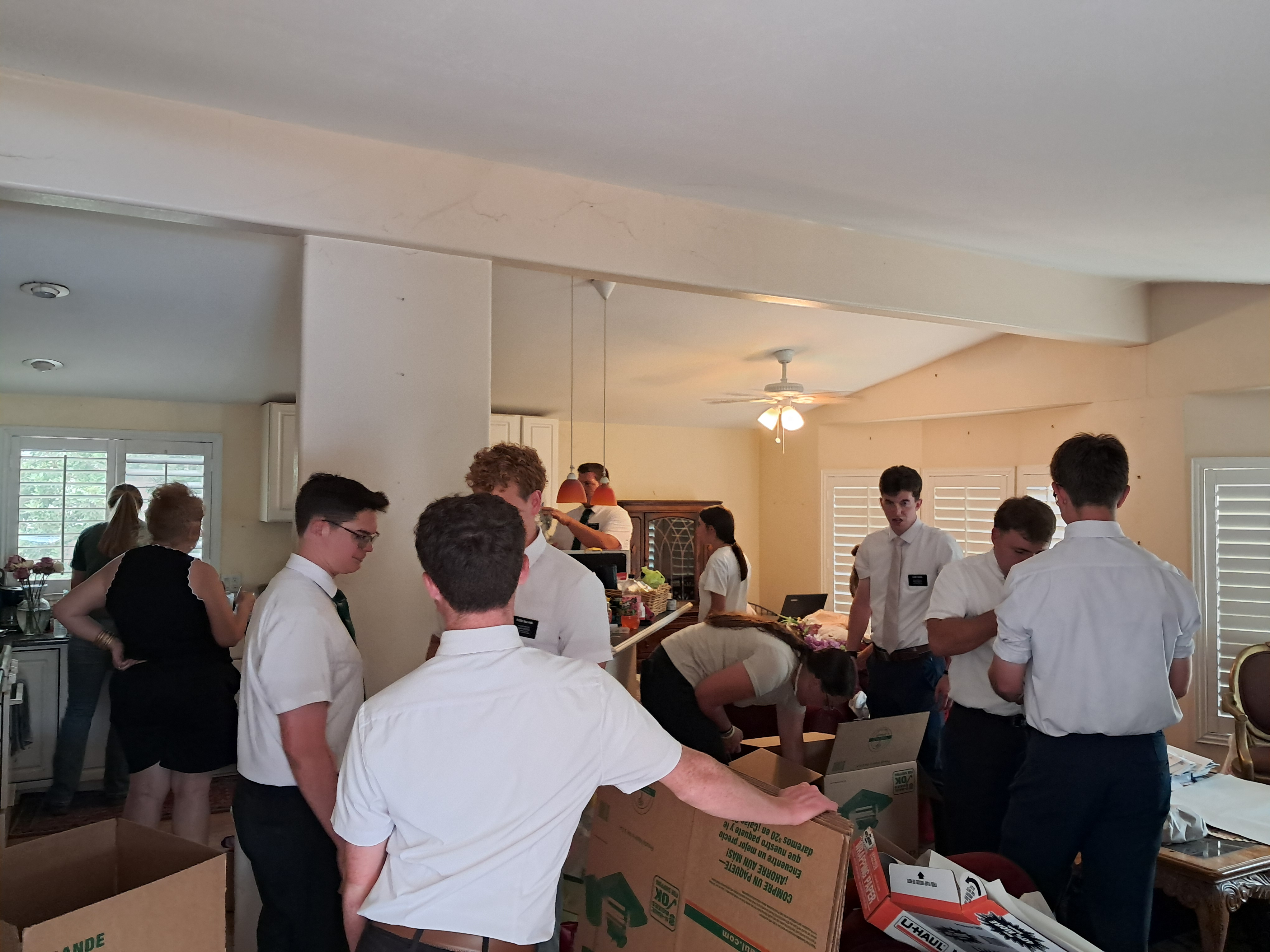 This is the service after the Zone huddle. We are helping a Persian lady move out. All of the other jobs were taken and there was a lot of people inside so I took it upon myself to be the label boy.