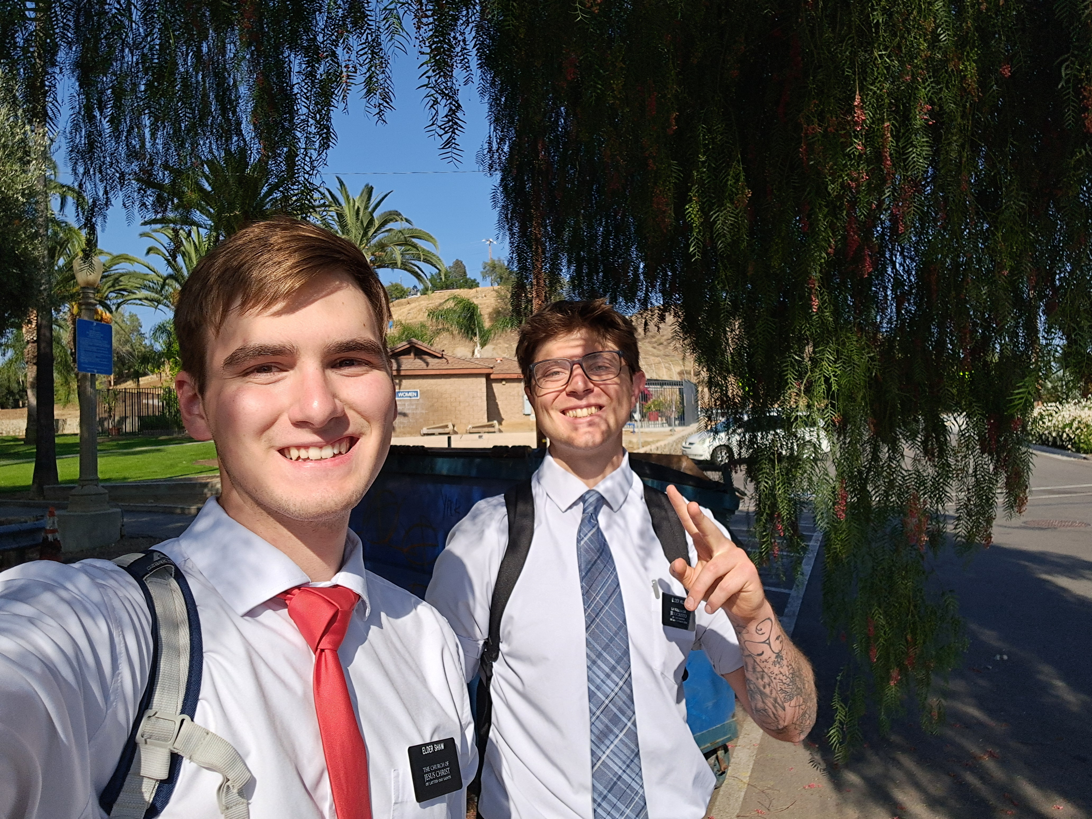 On exchanges with Elder Hill. He started out as a service missionary around the time I came here and now this is his first month as full time proselytizing in Spanish. He also worked on submarines as a nuclear engineer. He is such an awesome Elder.