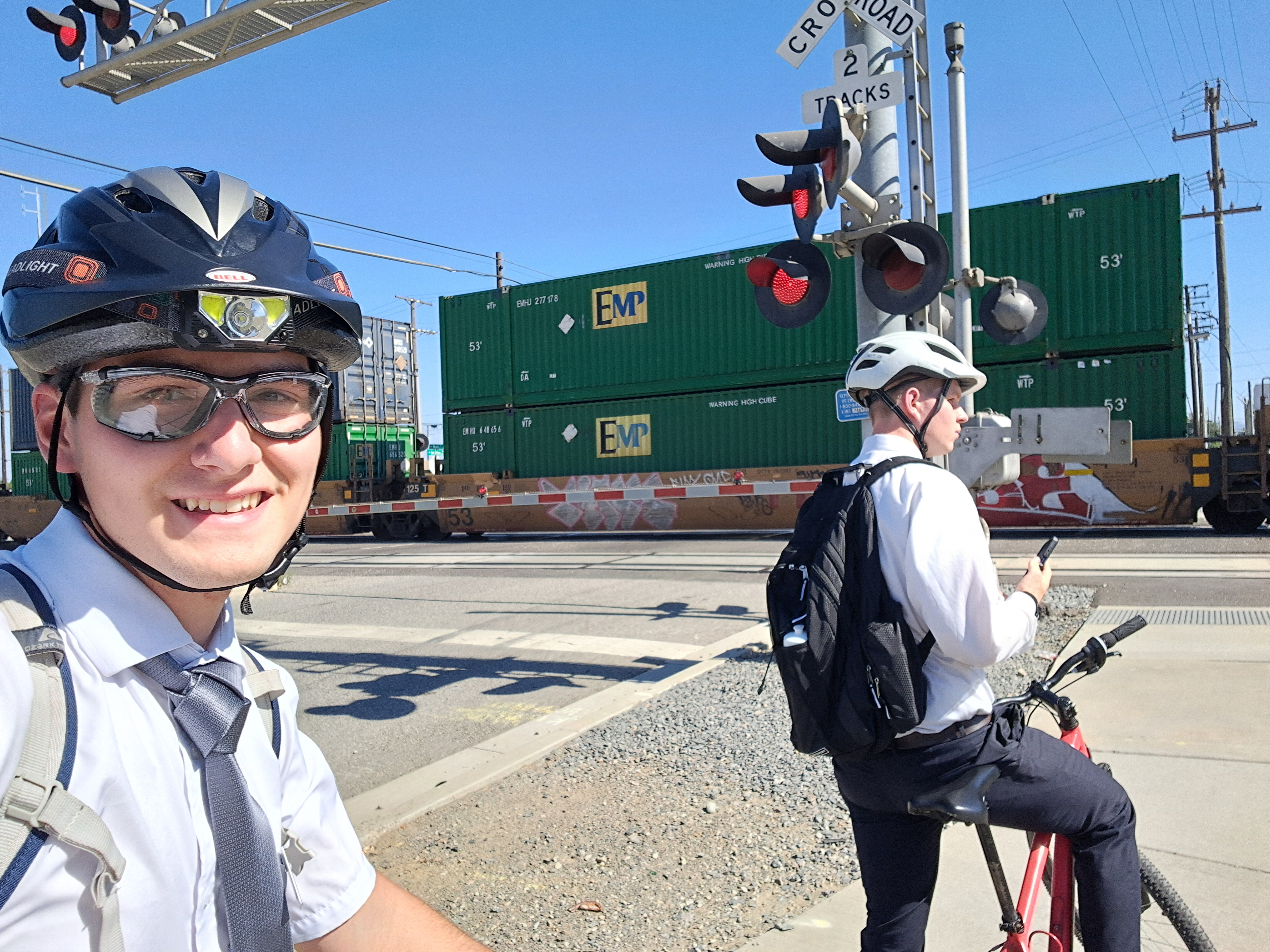 Stopped by the train