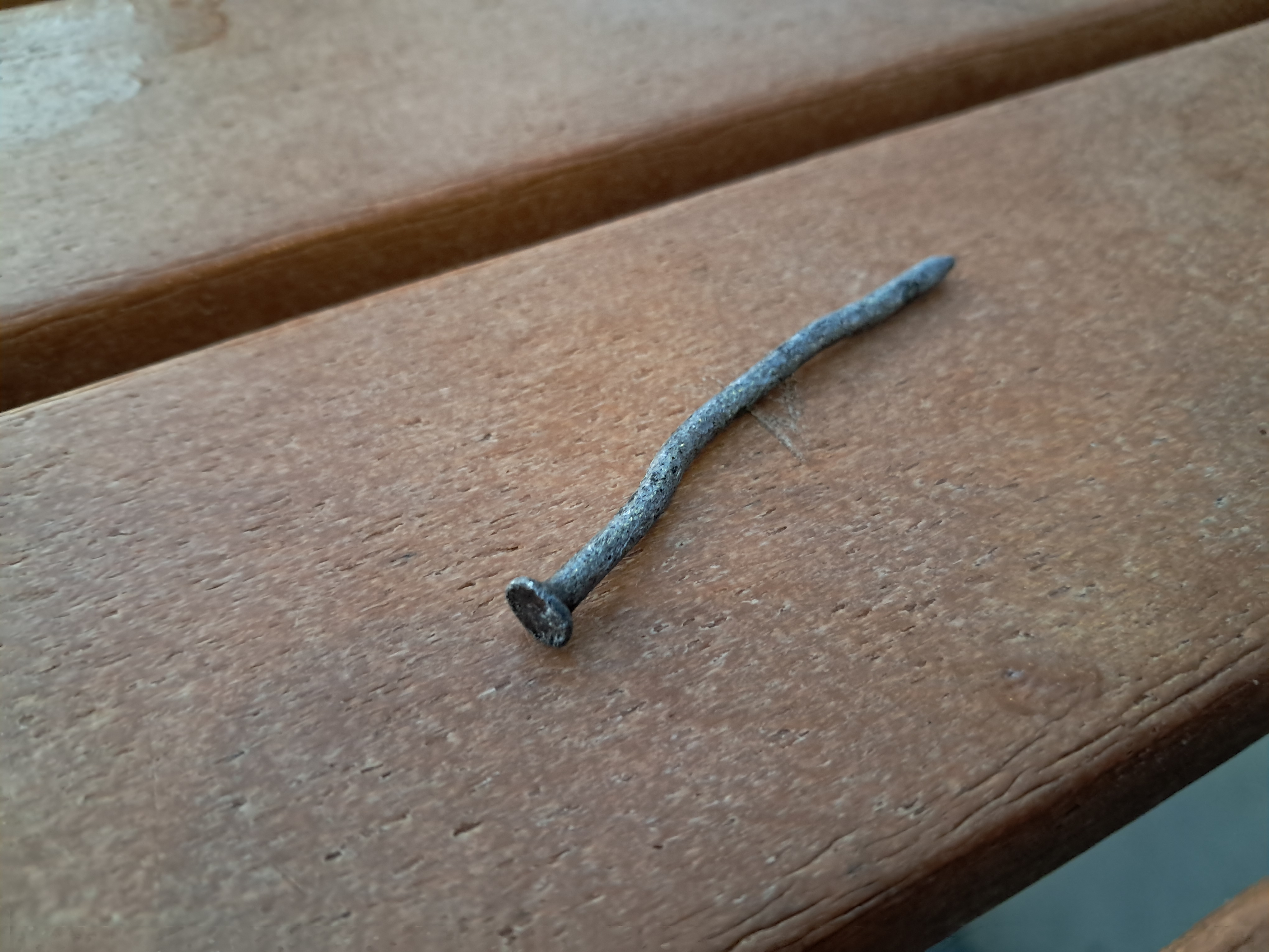 We expected this to happen one of these days. We were passing the railroad tracks and Elder Higley ran over a nail. The nail didn't just puncture the tire but also went out the other end by the rim. Crazy.