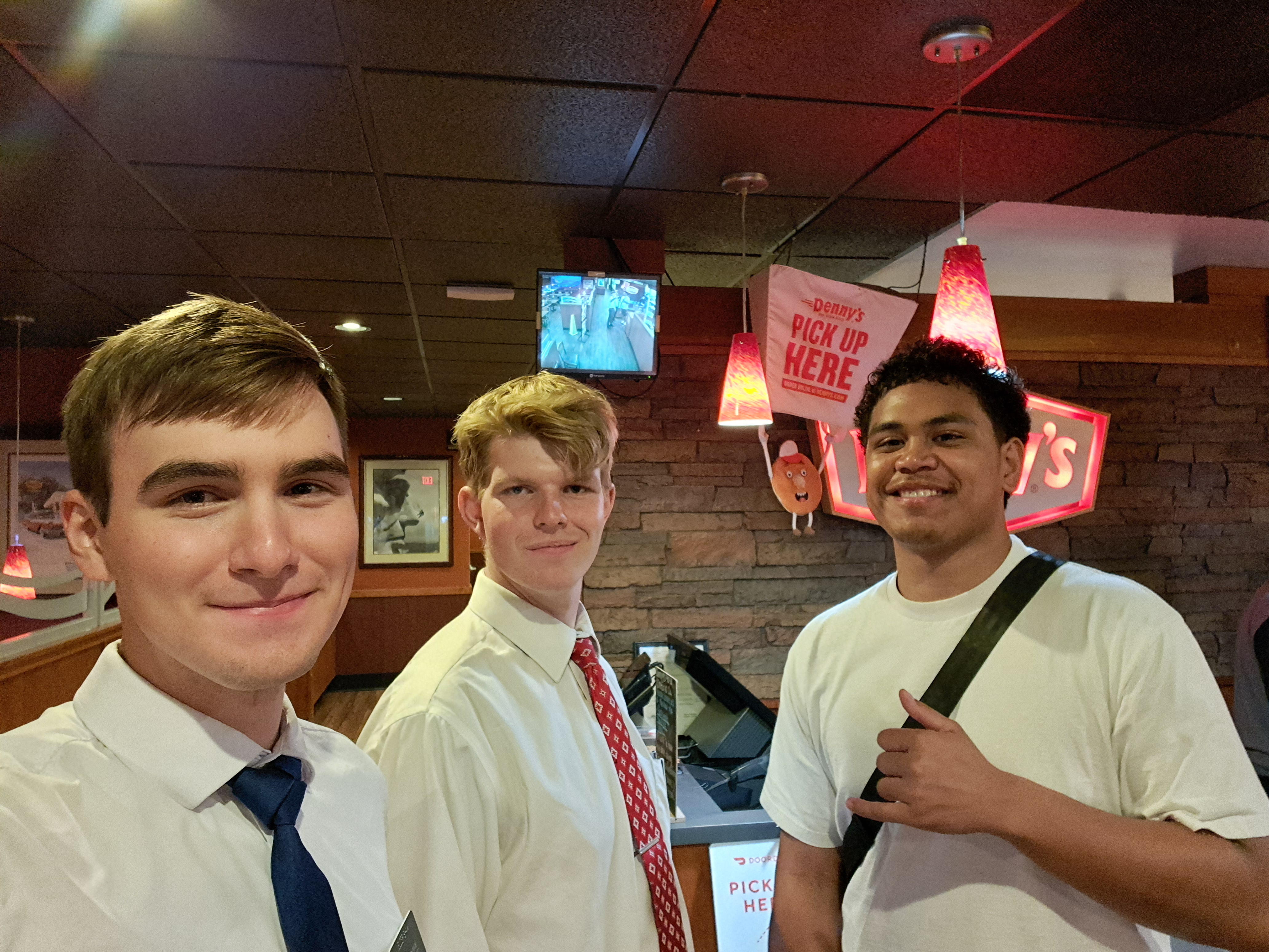 This is former Elder Kivalu.  We had dinner with him at Denny's.