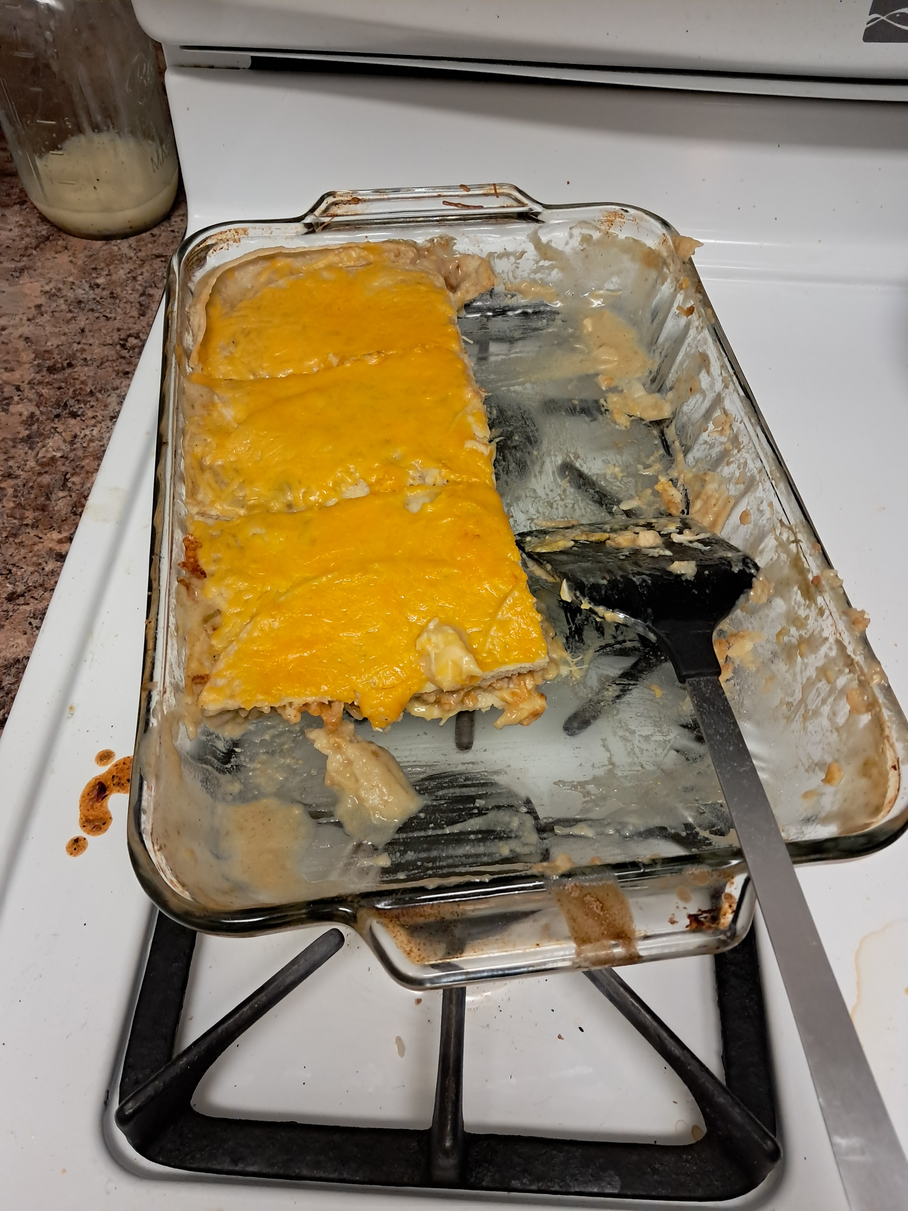 I got to make my green enchiladas. It was pretty good.