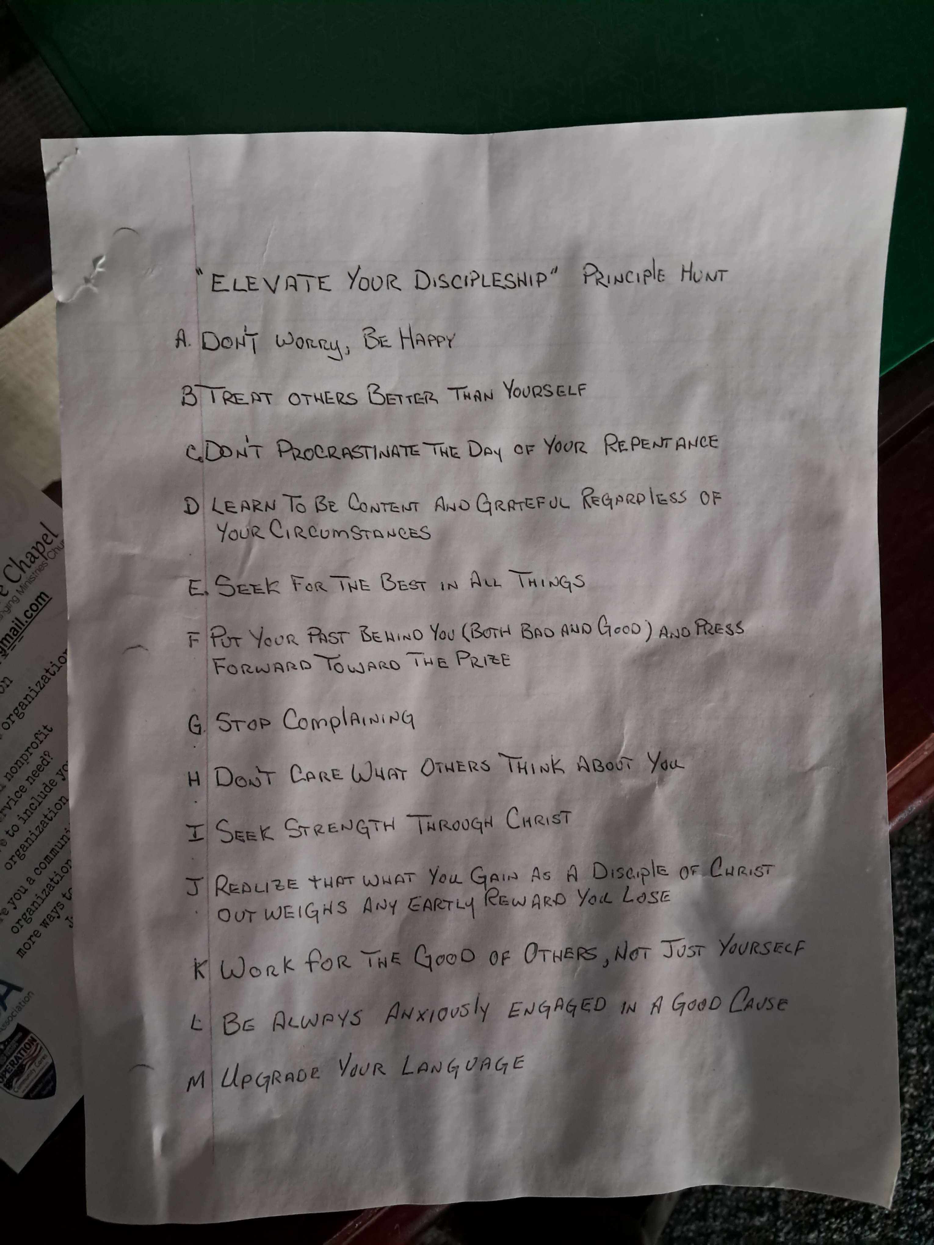 This was really cool! I found this on the counter in the bathroom at the church.