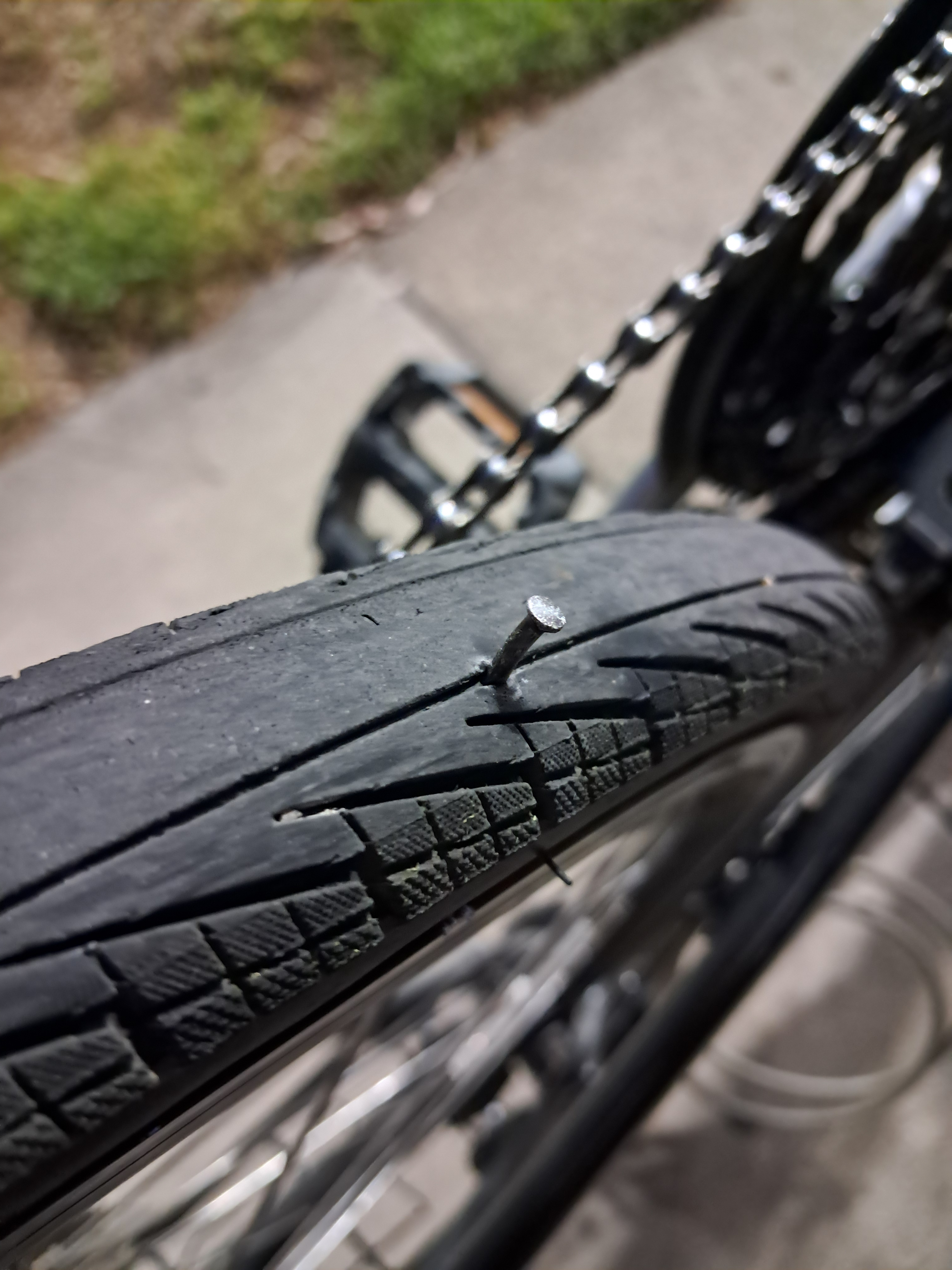 ...it was only a matter of time. This happened. I was able to patch it though with my patch kit I found in an apartment.